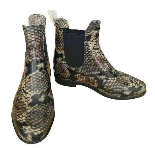 Ralph Lauren Lauren  Tally Bo Rai Snakeskin Rubber Booties