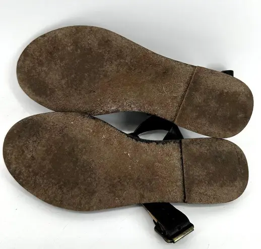 Madewell  The Boardwalk Sandal Leather Adjustable Ankle Strap Buckle Flat Black 9 - Image 5