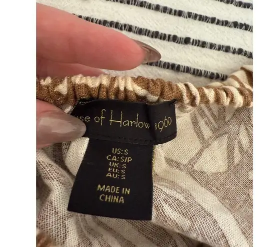 House of Harlow 1960 | Linen Tie Back Tiered Skirt Open Back Sundress | Small