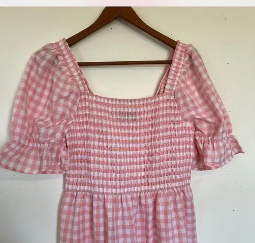 Gingham Pink Maxi Dress Size M