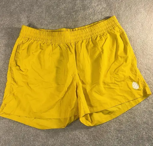 womens stio nylon shorts xl yellow pockets Drawstring