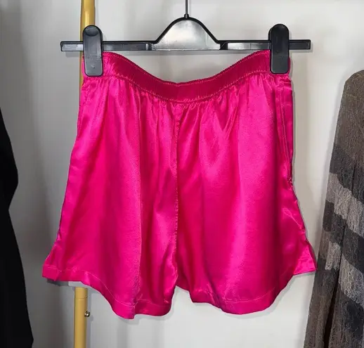 Balenciaga Pink Satin Logo-Patch Shorts Women’s FR 36 US 4