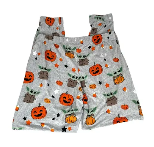 Star Wars The Mandalorian Baby Yoda Halloween Pajamas Gray Orange Size Small