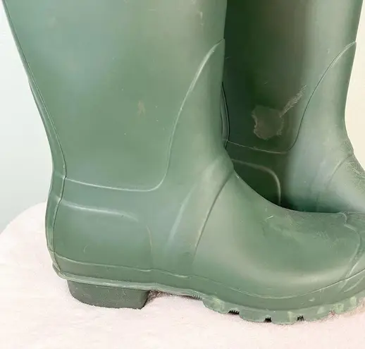 Hunter  Women's Green Adjustable Waterproof Original Tall Rain Boots Size 8M / 9W