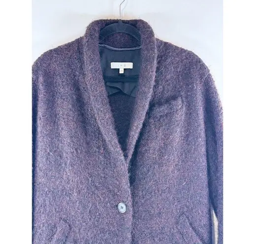 IRO Womens Blazer Burgundy Rafa One Button Oversized Alpaca Wool Jacket 36 Small