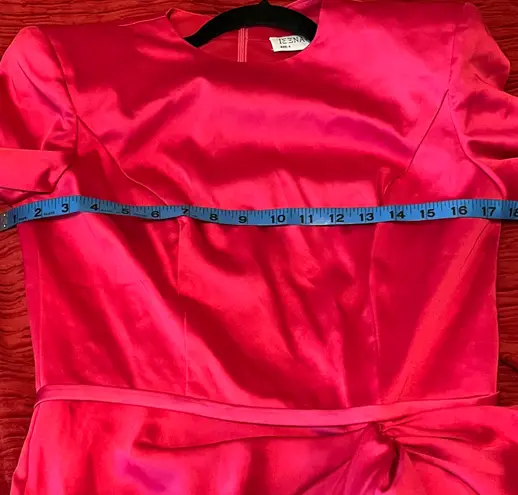 Mac Duggal NEW IEENA FOR Pink Long Sleeve Structured Bow Draped Gown Size 6
