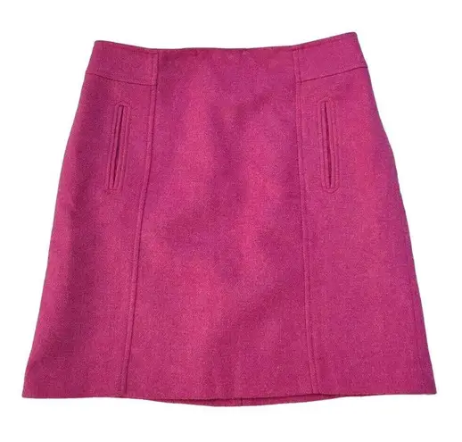 Talbots  Womens Petite Magenta Straight Wool Skirt With Pockets Size 6P