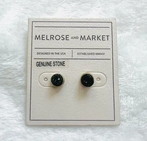 Melrose and Market  GENUINE STONE Gold Tone Studded Earrings