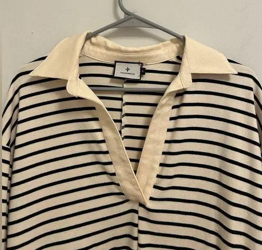 Tuckernuck Navy Stripe Ashton Knit Polo Dress size Small (S)