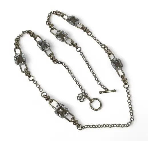 Dana Buchman Necklace Gold Tone Rhinestone Station Layering Piece Toggle Clasp