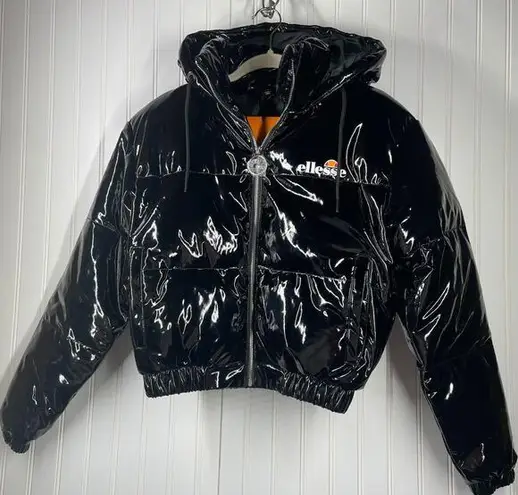 NWT Ellesse Women's Black Full Zipped Puffer Jacket Size 2