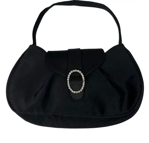 Source Unknown Evening Clutch‎ Handbag with Jeweled Clasp Black