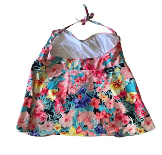 Catalina Floral Tankini Swim Top Y2K Tropical Print Plus Size 3X