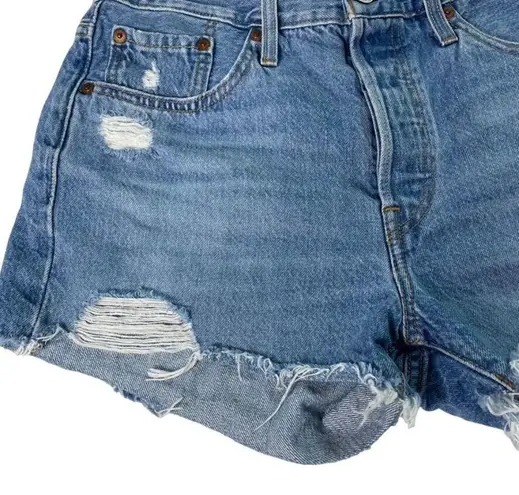 Levi Strauss 501 Denim Blue Jeans u Short Short Daisy Duke Hot Pants Size W28 Hi