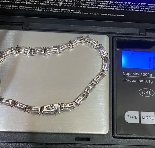 Sterling Silver Vintage FAS 925 Stamped CZ Cubic Zirconia Tennis Bracelet