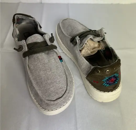 Hey Dude Wendy Rodeo Wheat Aztec US Women's Size 6 Grey