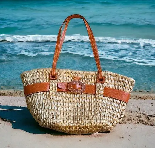 a.n.a Authentic  Hindmarch sea grass straw tote