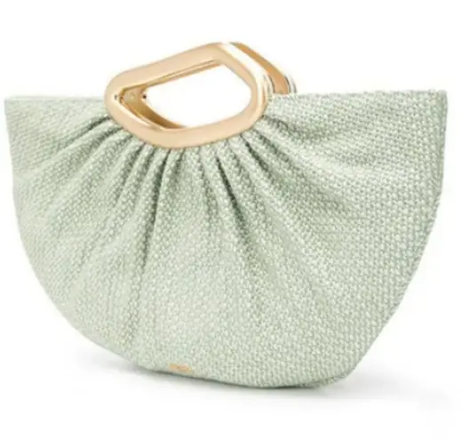 Cult Gaia ππ Jada Top Handle Clutch Bag Raffia ~ Mint Green NWT