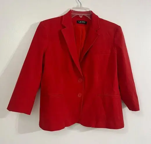 Lauren Ralph Lauren Black Label Blazer Jacket Womens Orange Cotton Blend Career Size M