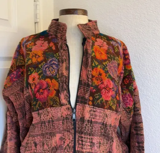 None Vintage Embroidered floral bomber jacket