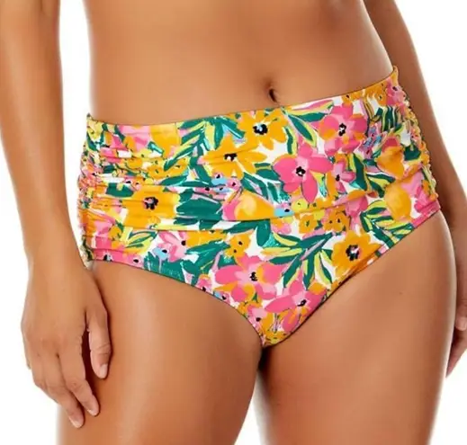 Anne cole Floral High Waisted Bikini Bottom NWT Beach Vacation Modest