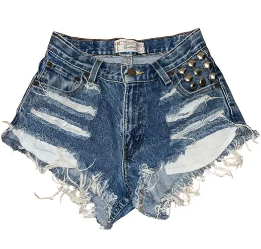 Levi's Vintage Levi’s x RUNWAYDREAMZ Studded Jean Cutoff Shorts