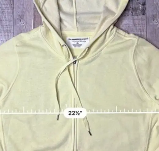 French Laundry Cream Hooded Zip Up Fleece Jacket XL Casual Pastel Hoodie NWT