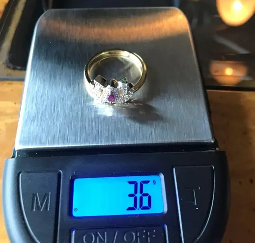 Natural Rhodolite Garnet Sterling Silver 18k Yellow Gold Vermeil Lotus Ring