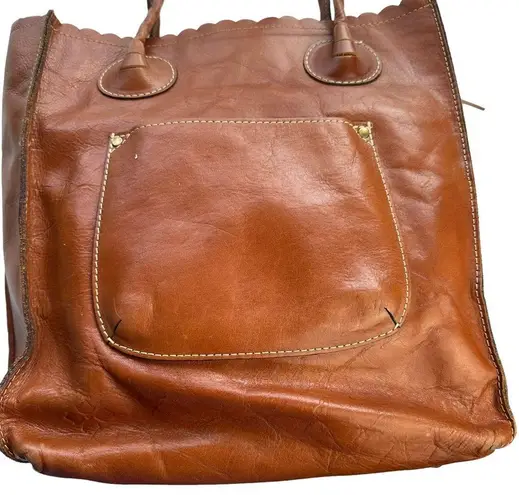 Patricia Nash Women's Brown Leather Cutout Tooled Cavo Tote with Dust Bag