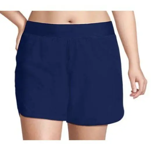 Lands End Board Shorts Women's Plus Size 5" Swim Bottom Pool Beach Navy Blue 24W