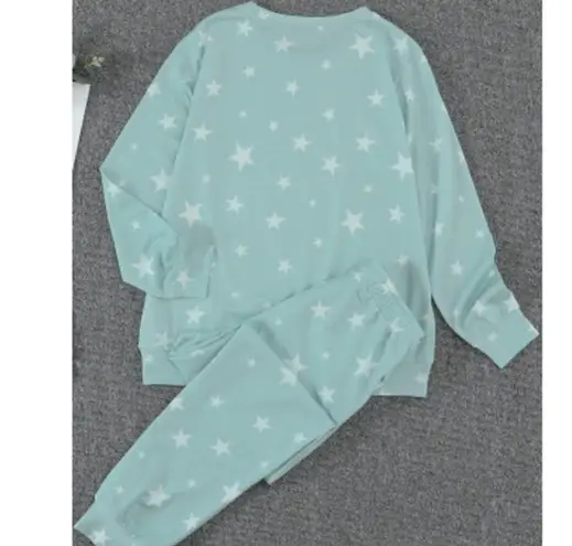 Lovey’s Boutique NEW Green Stars Lounge Pants Set Jogger Style Size M Size M