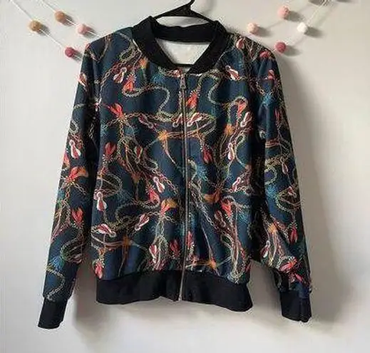 Fashion Full Zip Colorful Jacket Size M