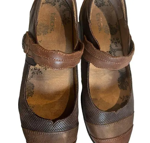 Taos Bravo Mary Jane Loafers Slip On Shoes Whiskey Brown, Sz 7.5