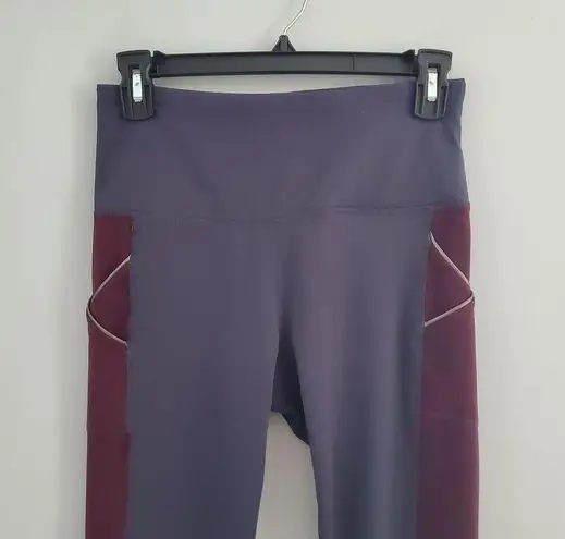 Gaiam Women's Gray Maroon Yoga Leggings Size S