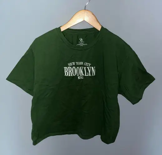 Brooklyn New York embroidered crop top Green Size XL