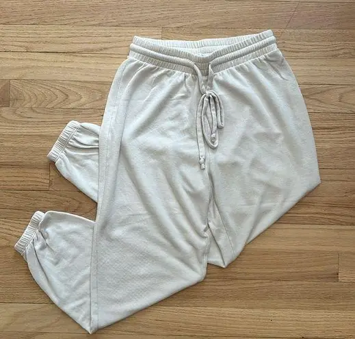 Carly Jean Los Angeles women's cream sweatpants joggers small