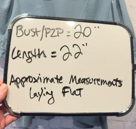 Melrose and Market Blue Peplum BUTTON DETAIL PUFF SLEEVE TOP IN BLUE PROVINCIAL