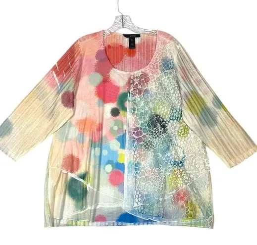 Ali Miles Burnout Printed 3/4 Sleeve Hi