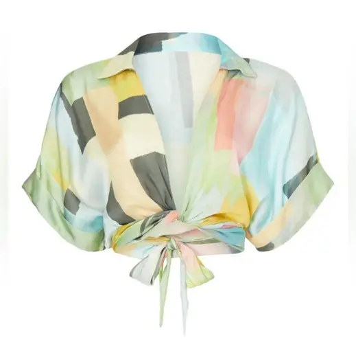 Just BEE Queen Minela & Chiara Top and Midi Gathered Tie Waist Skirt Size Small Blue