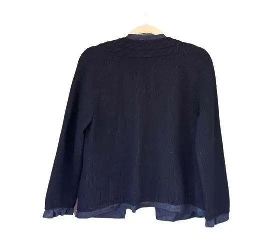 J.Crew 1596 Vintage  Blue Wool Blend Thick Cardigan Sweater Size Medium