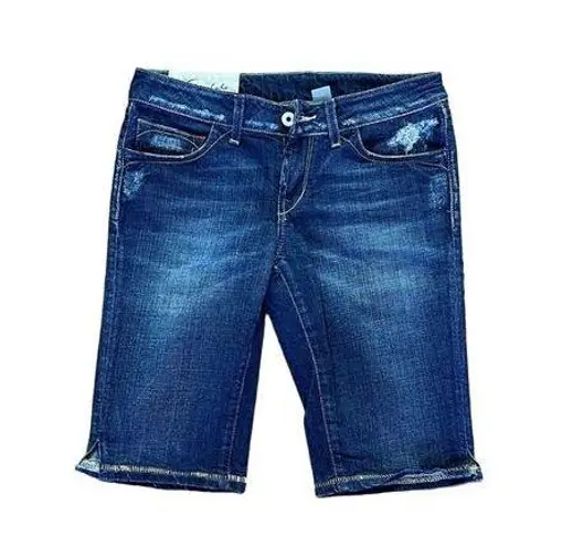 Bermuda Loomstate Organic Cotton‎ Jean Shorts Low Waist 26  Distressed Denim