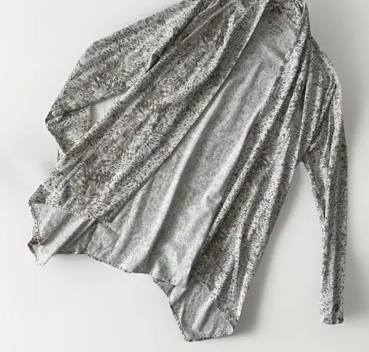 Coolibar Marietas Sun Wrap Open Cardigan Top Womens S Floral Lightweight UPF 50+ Black