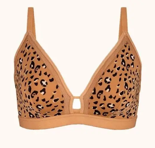 Lively Women’s Leopard Print Busty Bralette Size 1 or 32DD 32DDD 34D 34DD Tan
