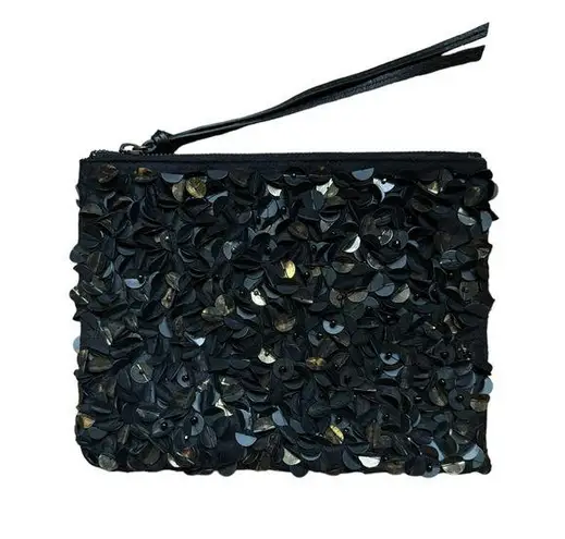 All Saints Bolshevik Pochette Zipper Clutch Purse NWT leather sequins