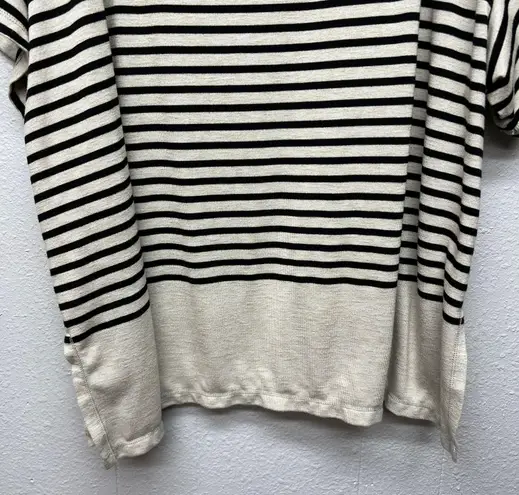 Max Studio Striped Sweater Top Womens 3X Casual Workwear Neutral Modest Stretch Black