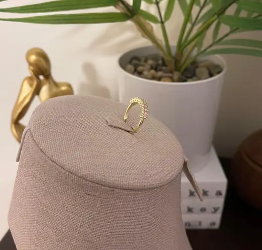 Sterling Silver SIZE 6 18kt Gold Plated 925 Stackable Dazzling Pink Cubic Zirconia Ring - Image 6