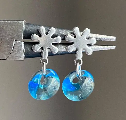 Handmade quality Japanese magatama glass beads minimalist simple dangle earrings✨