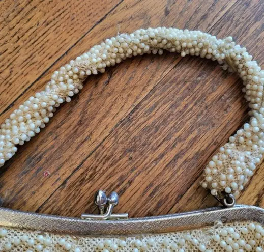 Vintage Beaded Pearl Clasp Closure Handbag