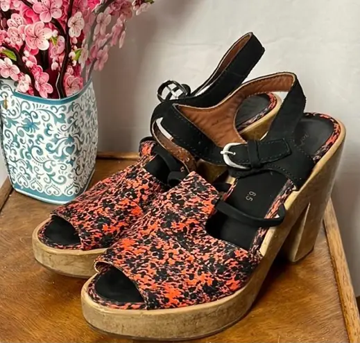 Rachel Comey Spade Sandal Heeled Clogs-Poppy Floral Size 6.5