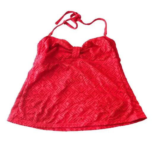 Catalina Tankini Top Halter Crochet Red M